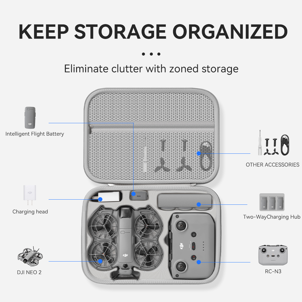 XFJI Travel Organizer Bag for  - đánh giá và giá Drone Hard Shell Case