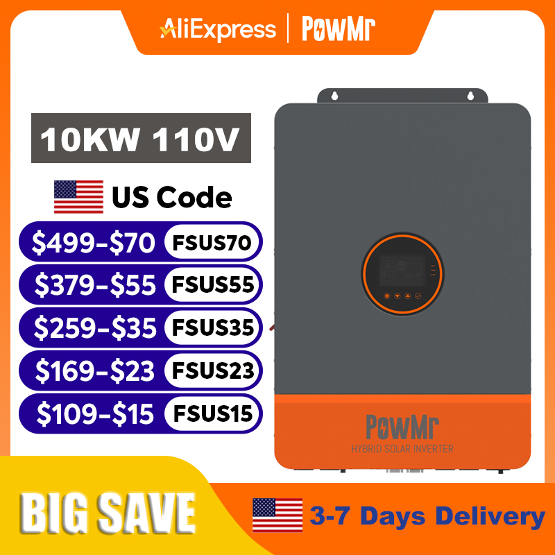 PowMr 16KW 10KW Split Phase In - đánh giá và giá Drone Solar Charger